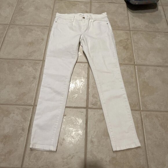 Frame Denim Denim - Frame Women’s 27 White La Garçon Jeans Mid-Rise Straight Fit
